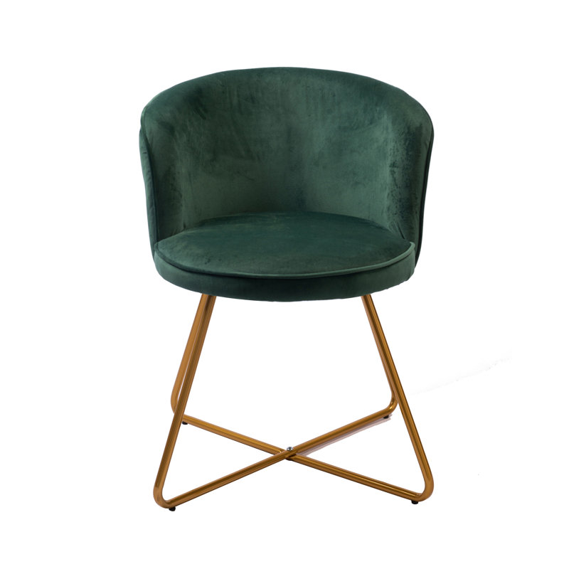 48cm H Velvet Upholstered Armchair, Green
