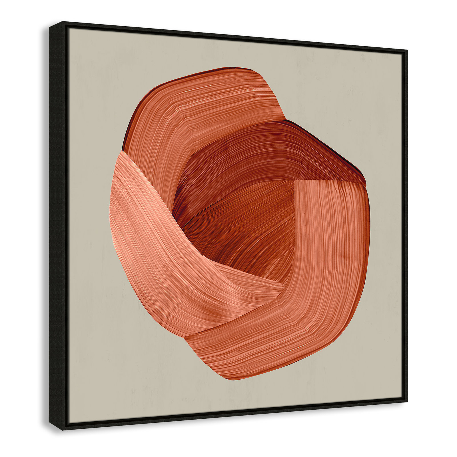 Crema - Floater Frame Painting Print on Canvas, 37.5" H x 37.5" W x 2" D, Espresso Framed