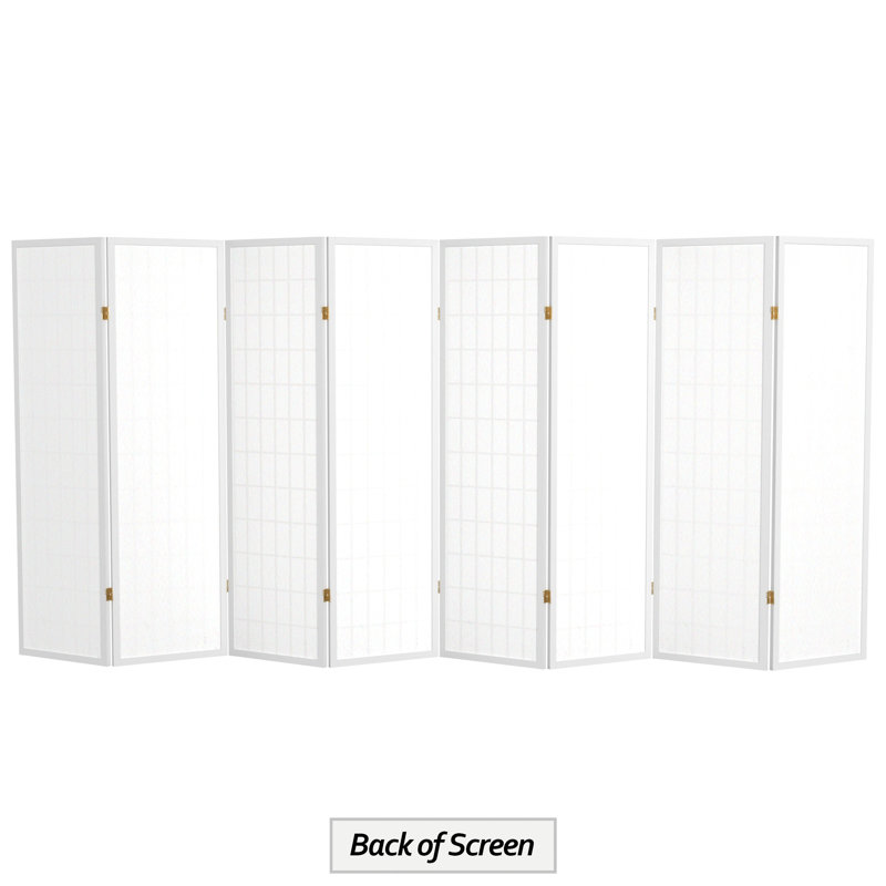 Paravent haut pliable 58,75 "Alex, Blanc, 8 panneaux