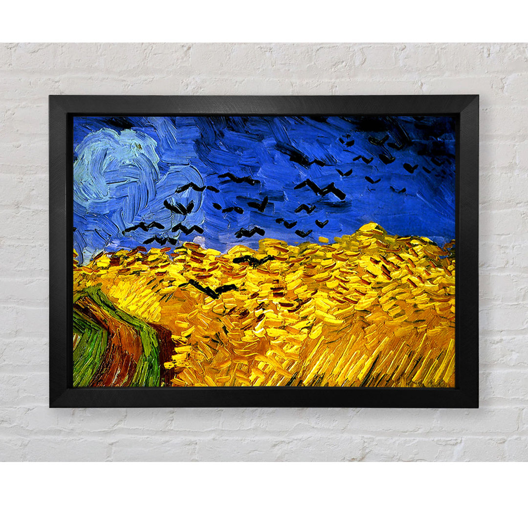 Gerahmtes Wandbild Wheat Field With Crows 02