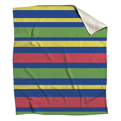 Blue Green Yellow Stripes Blankets