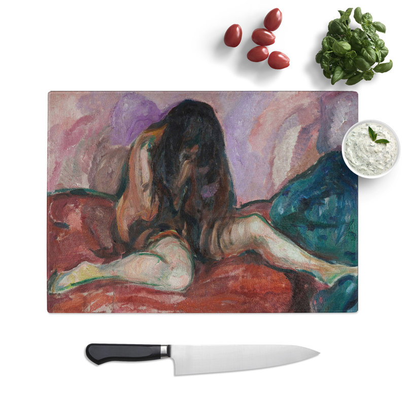 Weeping Nude by Edvard Munch Chopping Board, 0.4cm H x 28.5cm W x 39cm L