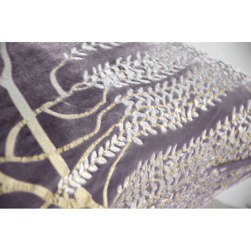 Metallic Square Velvet Pillow Cover & Insert, 20" x 20", Thistle