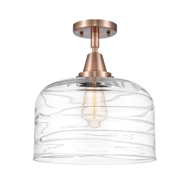 Plafonnier encastré en verre à DEL, DEL, Non, Cuivre antique