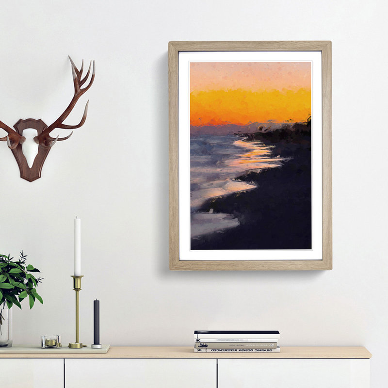 Beauty of the Beach in Abstract - Picture Frame Graphic Art Print, Oak Framed, 87cm H x 62cm W x 2cm D