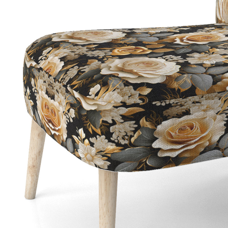 Chaise d'appoint rembourrée Elegant Beige Rose Harmony