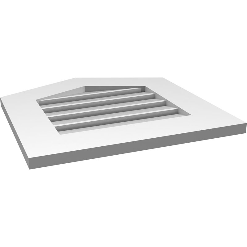 Ventilé à pignon fonctionnel en uréthane à hauteur de sommet 5 pintes, brun clair apprêté, H 20 po x l 20 po x P 1 po
