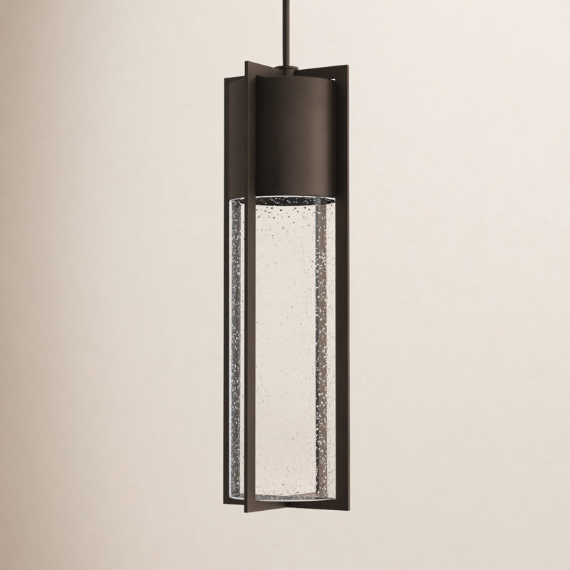 Luminaire suspendu d'extérieur 1 lumière Bandit, H 21,75 po x l 6,25 po, Médium, Bronze Buckeye