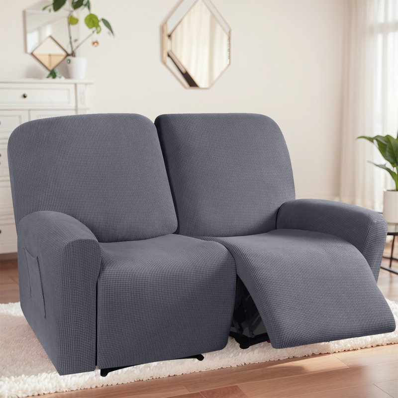 Housse extensible pour causeuse inclinable - Protecteur de canapé en jacquard 6 pièces pour causeuse inclinable double