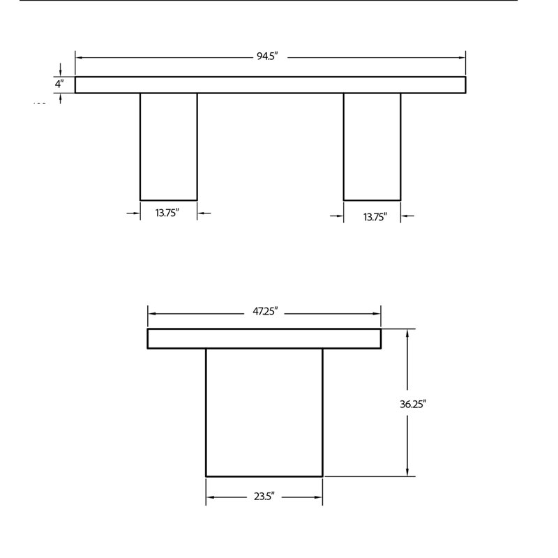 Mixx Elcor 82.75, Counter Table (36.25" Height), Ivory Terrazo, 95" L x 47" W