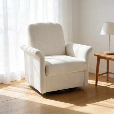 Fauteuil d'appoint pivotant moderne, fauteuil demi-tonneau avec base en bois robuste, fauteuil de loisir confortable pour le salon, la chambre, la salle d'attente, la lecture