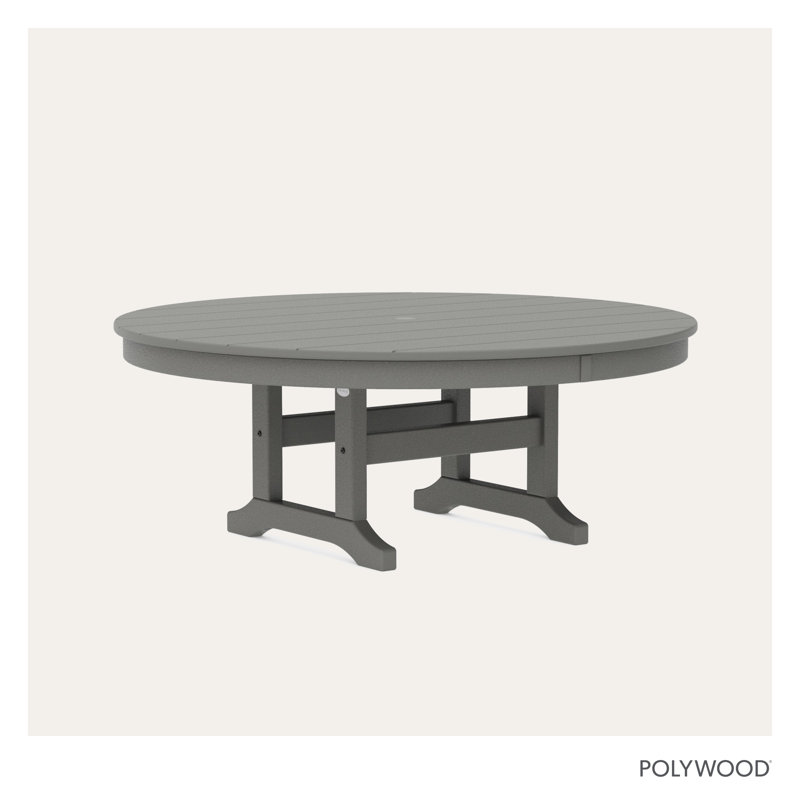 POLYWOOD Round Conversation Table, Slate Gray, 48"