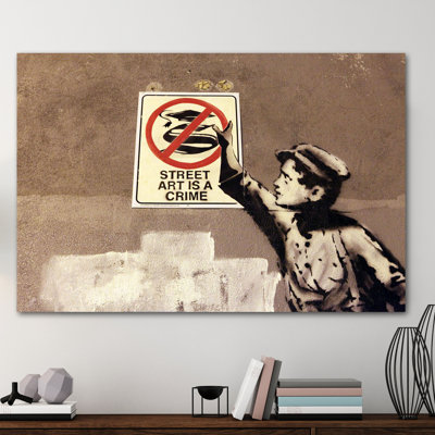 «Street Art is a Crime» par Banksy, reproduction d'art graphique sur toile