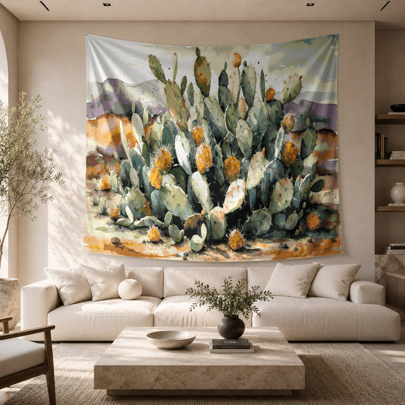 Tapisserie murale Southwestern Plants Prickly Pear 176, 26 po x 36 po