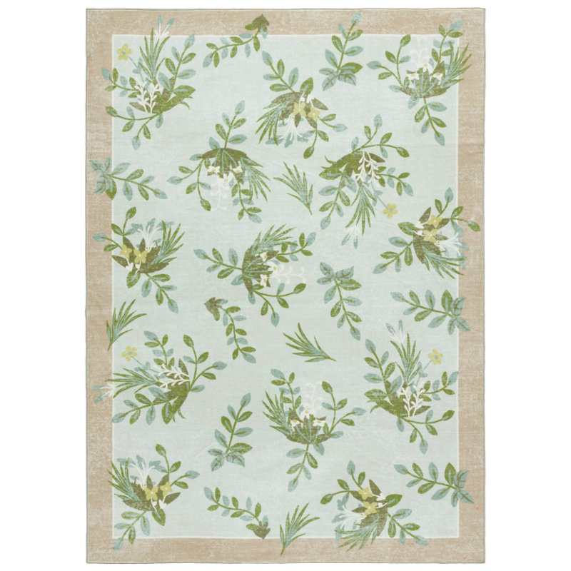 Msrw Floral 193 Performance Machine Washable Floral Rug, Runner 2' x 5'