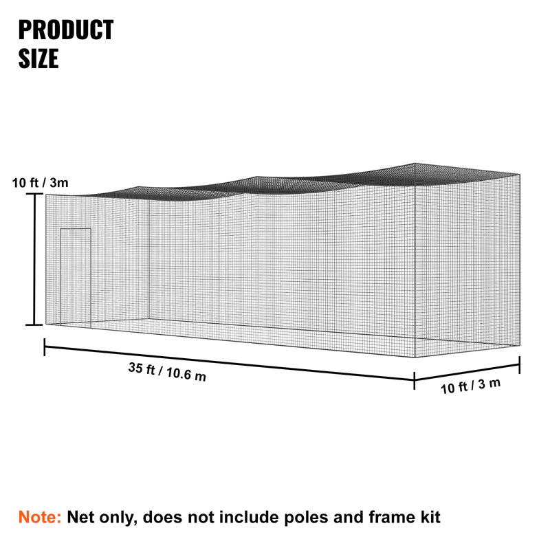 VEVOR Polyester Roundnet with Carrying Case, 120" H x 420" W x 120" D