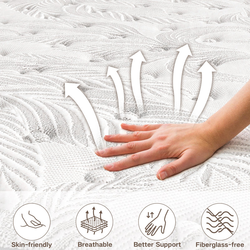Westnedge 12" Medium Hybrid Gel Memory Foam Mattress in a Box, Twin XL
