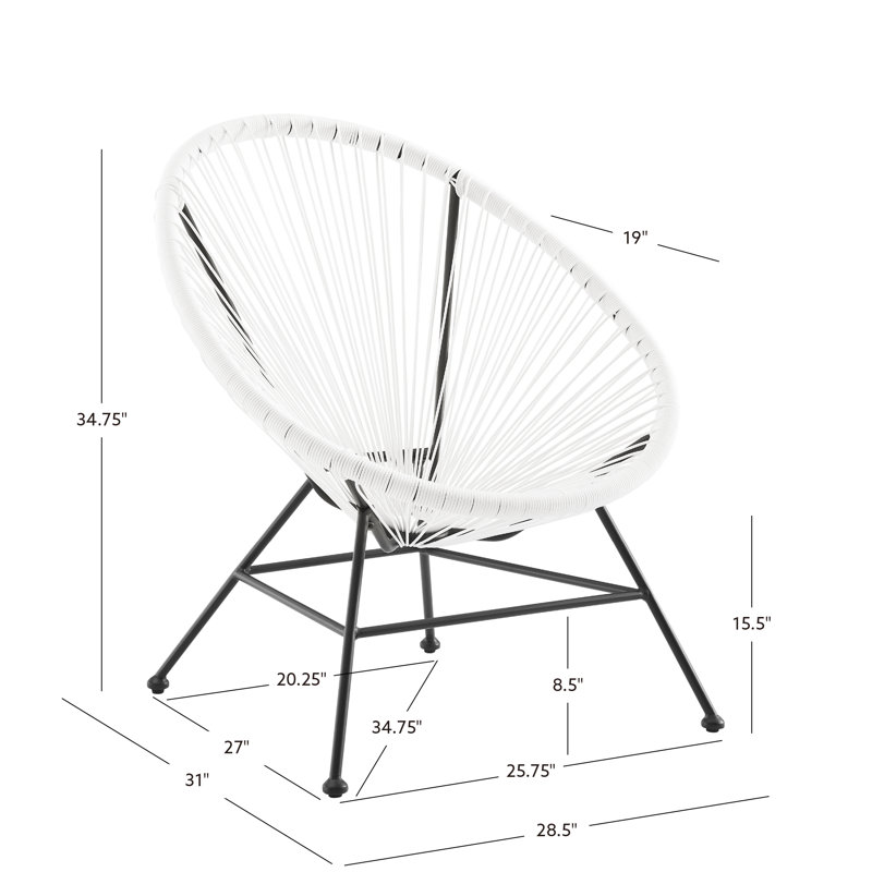 Outdoor Dining Side Chair, White