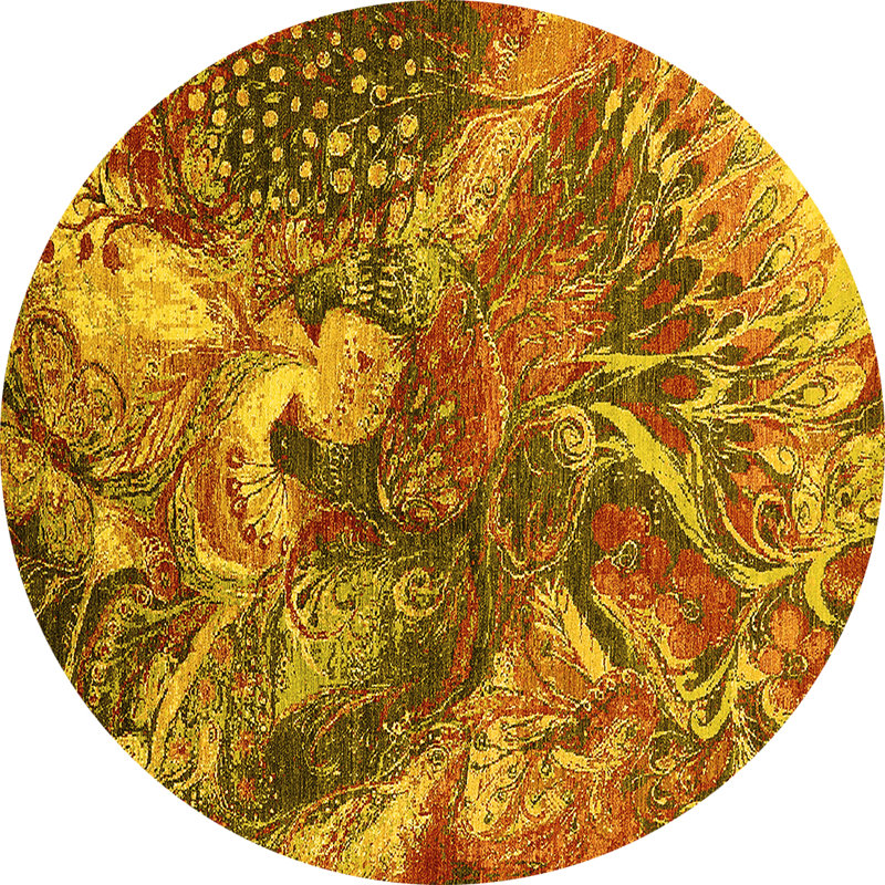 Mannus Performance Abstract Indoor Rug, Round 4'