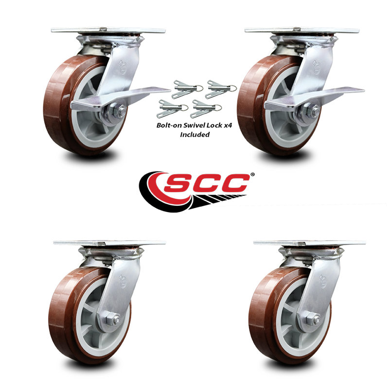 4 Piece Polyurethane Caster Set