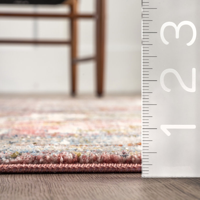Tapis oriental saumon / orange Roeder, Carré 5 pi