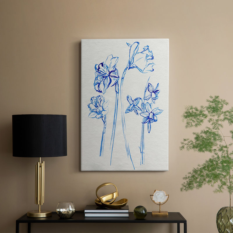 Inky Daffodils I - galerie sur mesure, H 18 po x l 12 po