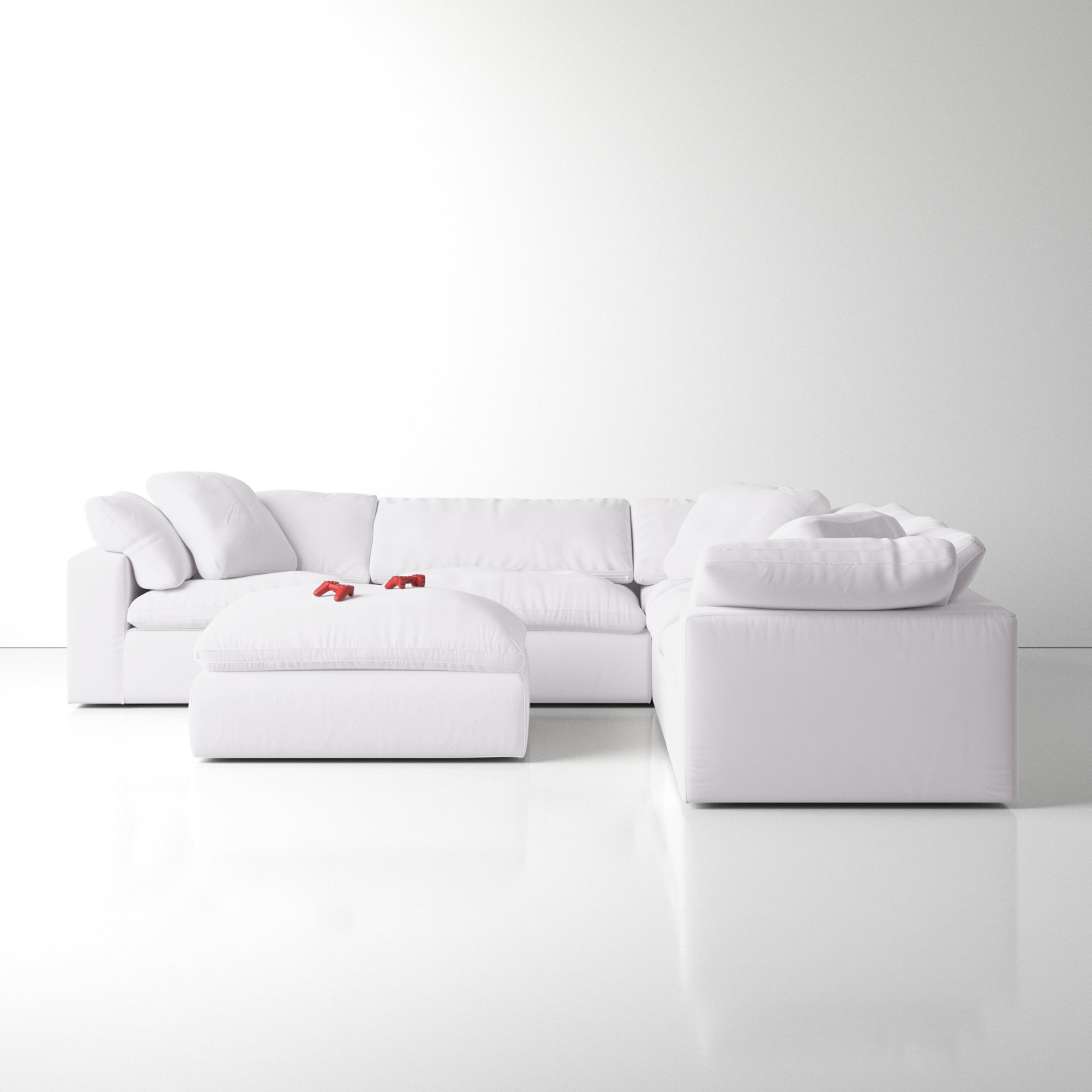 Tila 6 - Piece Performance Fabric Modular Sectional, White Livesmart®