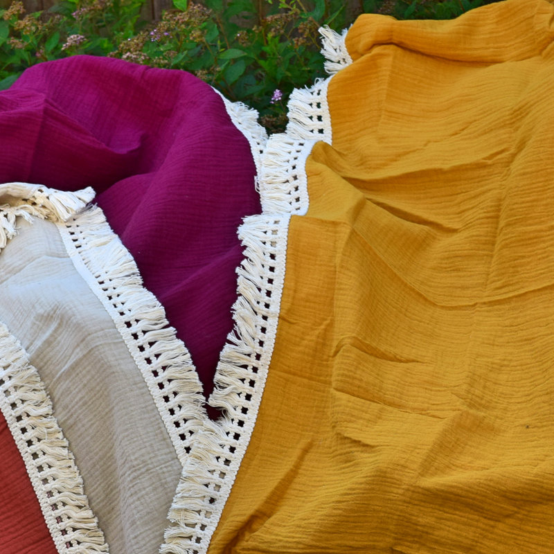 Couverture pour bébé 100% coton Jered, Moutarde