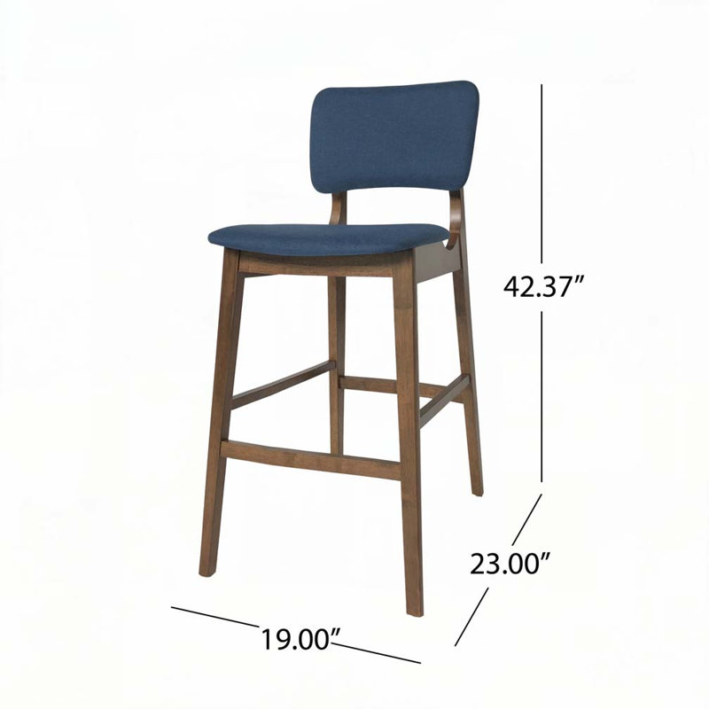 Tabouret de bar en bois, Bleu très foncé