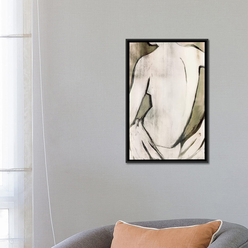 " Nude Sepia II " by PI Studio, 26" H x 18" W x 1.5" D, Black Framed Canvas, No Mat