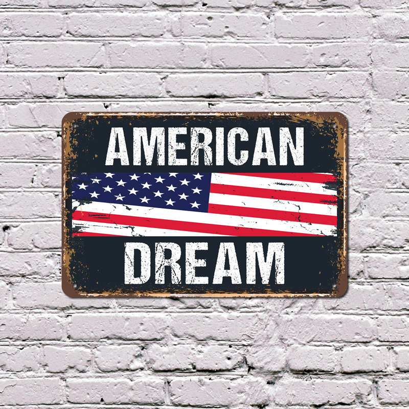 Enseigne américaine en plastique 13 po x 20 po American Dream, H 13 po x l 20 po x P 0,1 po