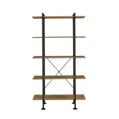 Bookcase in Rustic Oak & Black Finish