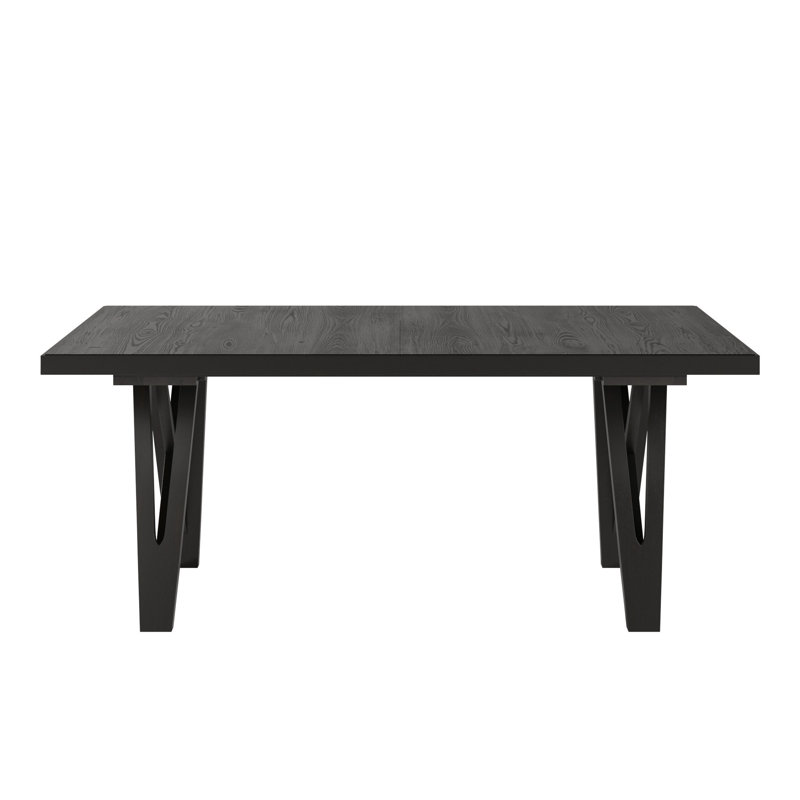 Cipolla Wood Finish 72"-90" Extendable Dining Table, Black