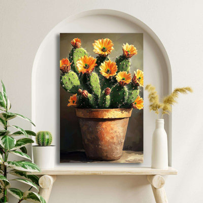 Art mural cactus désertique - 27,6 po x 17,7 po