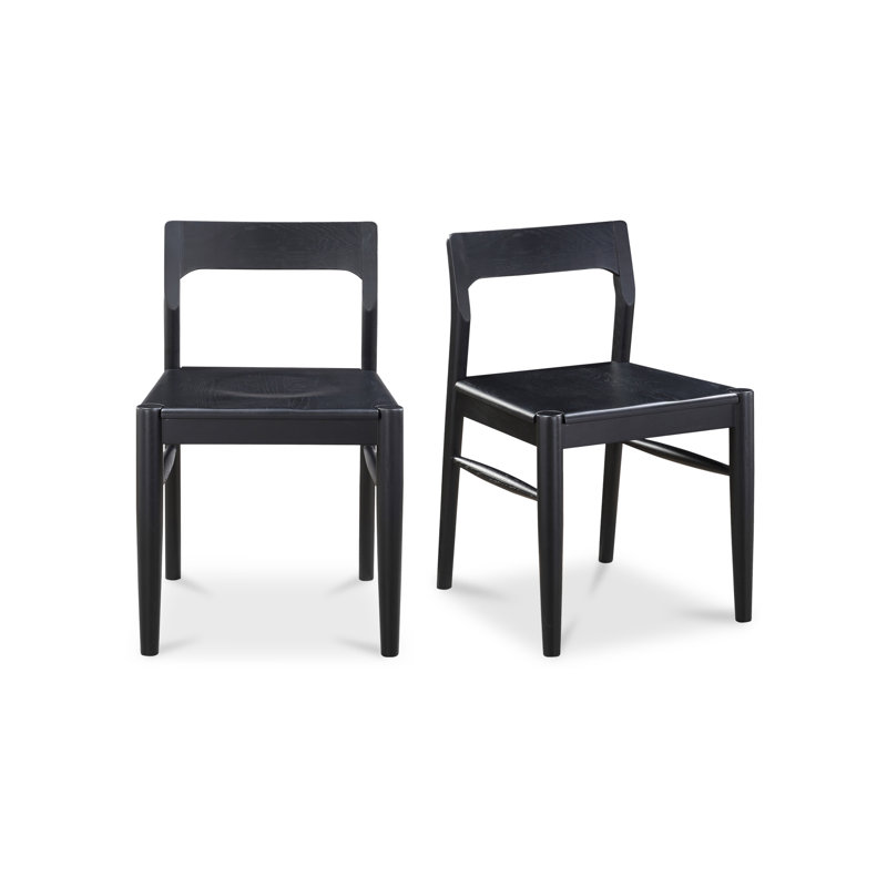 Krieger Solid Wood Slat Back Side Chair, Black