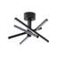 Plafonnier encastré géométrique noir 22W, luminaire DEL intégré 4 lumières 12 pouces