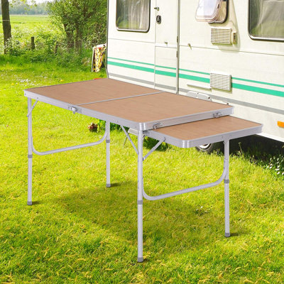 Ballymena Rectangular Wood Metal Folding Outdoor Camping Table , 120cm cm W 60cm cm D