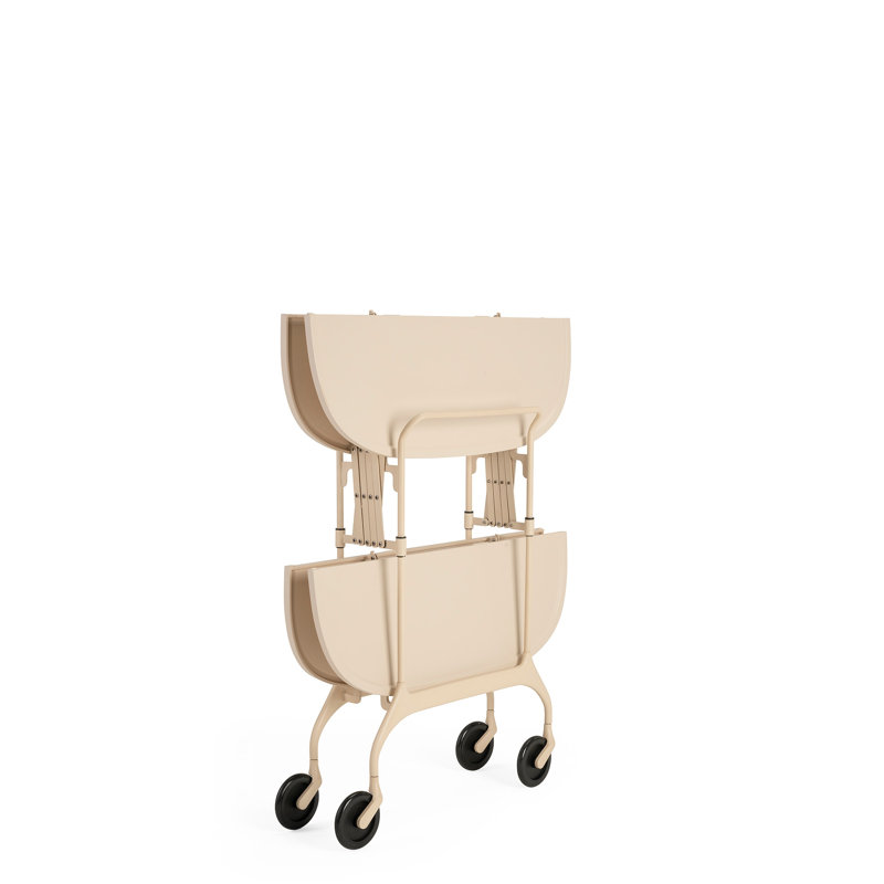 Gastone Metal Bar Cart, Mat Cream