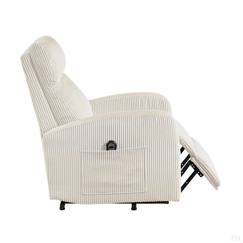 Contemporary Power Lift Chair Recliner 1Pc Plush Corduroy Upholstery Comfort Side Pocket Plywood Living Room Furniture, Beige