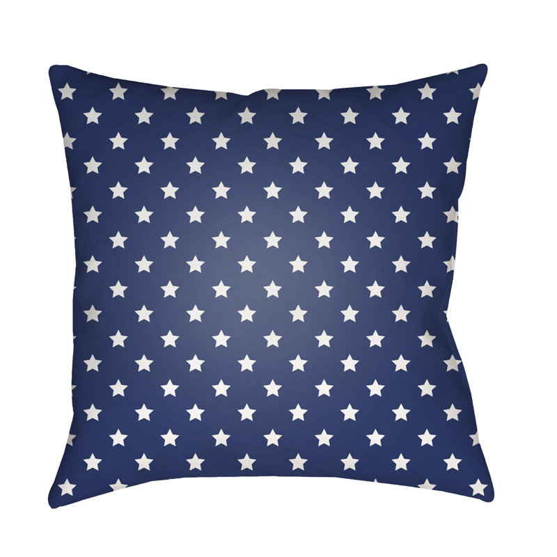 Stars Indoor/Outdoor Throw Pillow Cover, 20" H x 20" W x 3.5" D, Blue