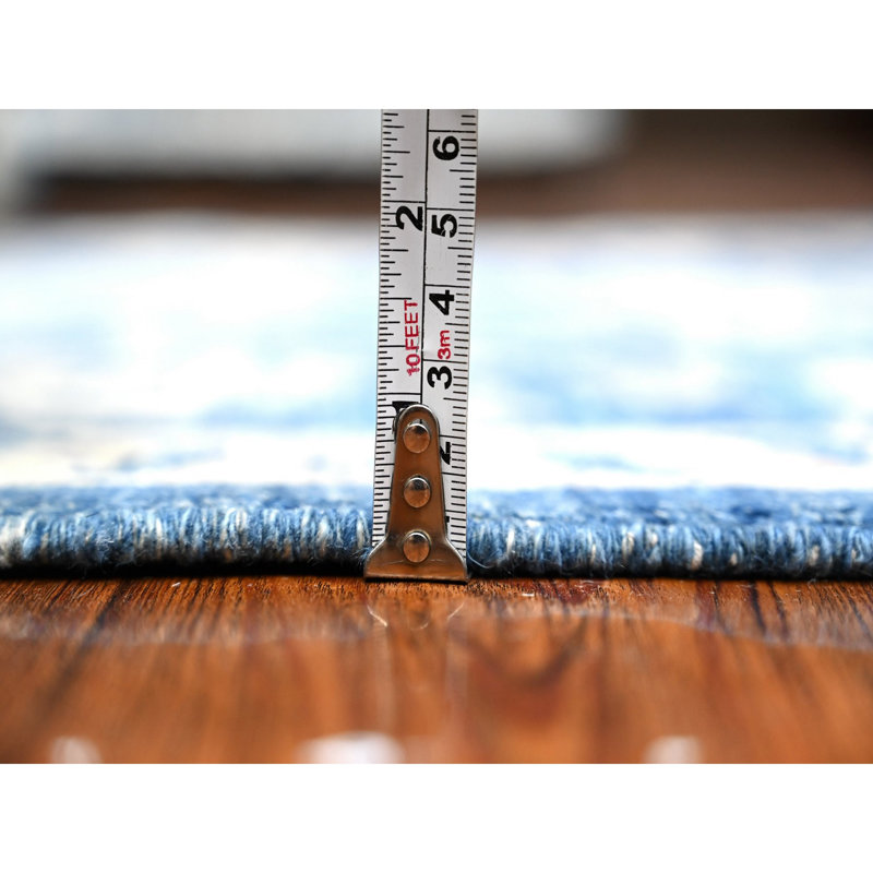 Tapis de couloir oriental bleu 2 pi 6 po x 7 pi 9 po Peshawar Mahal