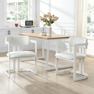 Ensemble de 2 chaises de salle à manger rembourrées avec structure en métal