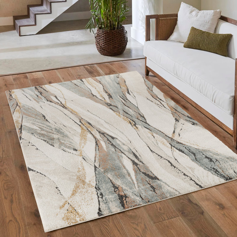 Essence Living Room Area Rug Oragnic Abstract Design Thick Cut-Shrink Pile Soft Modern Carpet with Jute Backing Contemporary Hallway Indoor Rug, Rustic