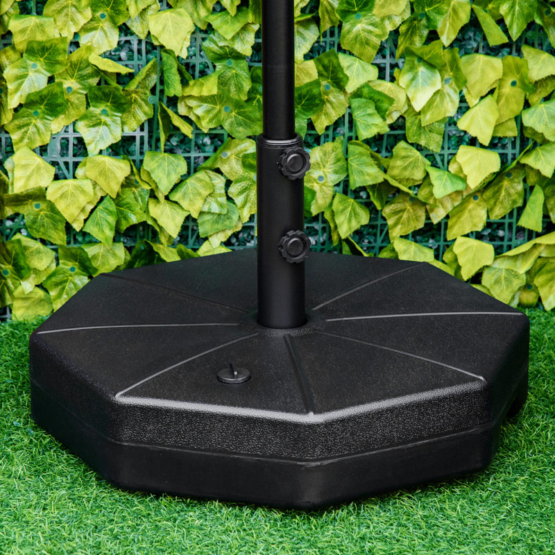 Outsunny Octagonal Garden Parasol Base Holder Market Umbrella Stand Black