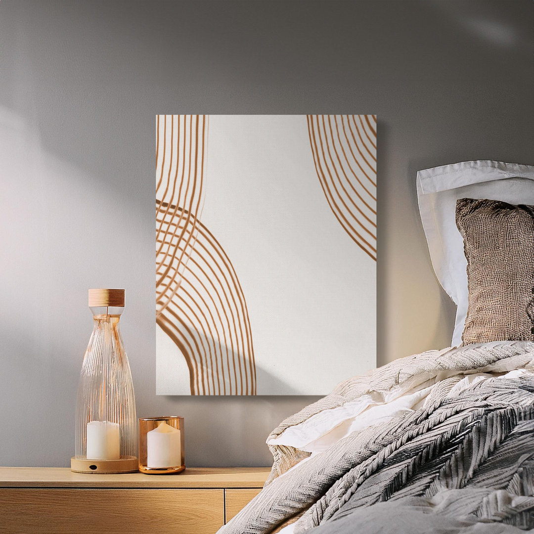 Abstract Lines Canvas Wall Art, Gallery Wrapped Print, Modern Arch Decor, Ready to Hang, Archival Quality, Brown Arches Canvas, Statement