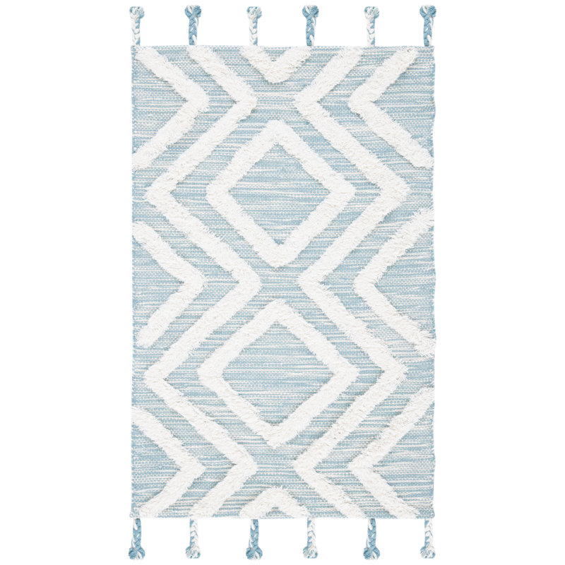 Alimatou Hand Tufted Wool Geometric Rug, Rectangle 3' X 5'