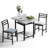 3-Piece Dining Table Set With Faux Marble Tabletop, Under-The Table Storage And Cushioned Chairs For Small Space, Minimalist Dining Set For Kitchen, Home Bar And Patio-1996580155