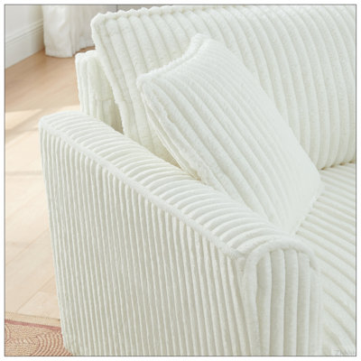 Fauteuil paresseux, fauteuil confortable pour une personne, avec dossier et coussin d'assise moelleux, avec accoudoirs des deux côtés, convenant au salon et à la chambre à coucher - Beige
