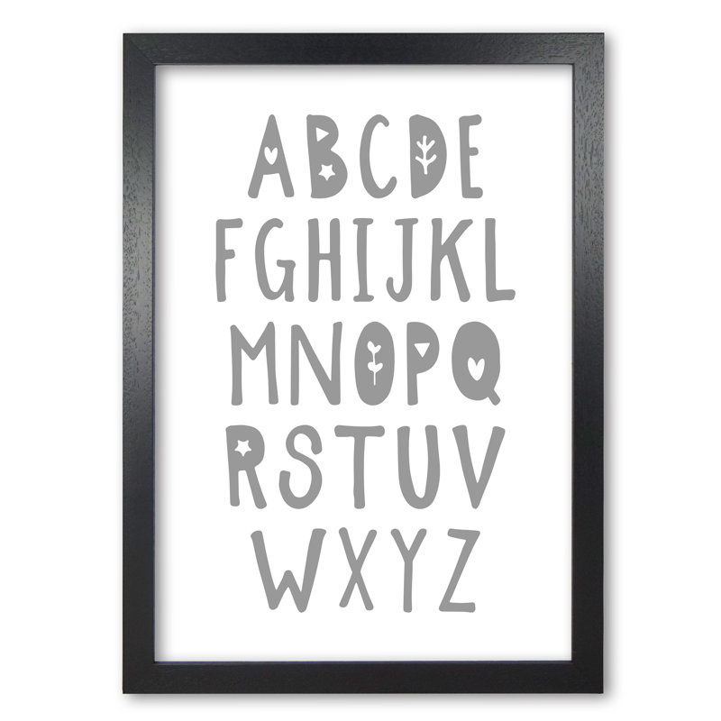 Alphabet - Painting, Black Grain Frame, 42 cm H x 30 cm W x 5 cm D