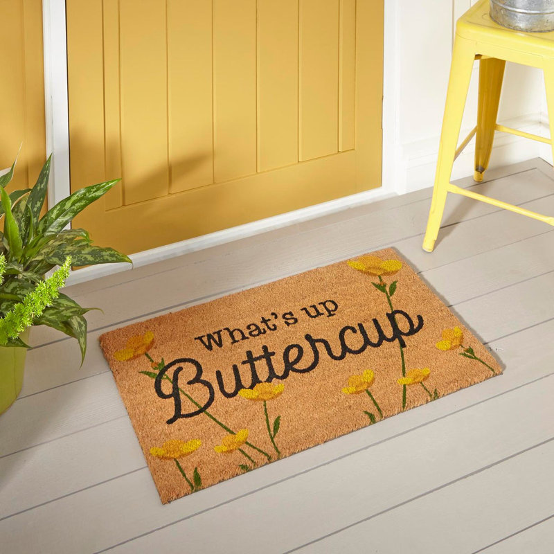 Non-Slip Floral Outdoor Doormat, Rectangle 1'6" x 2'6"